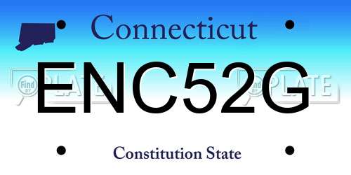 ENC52G Connecticut License Plate