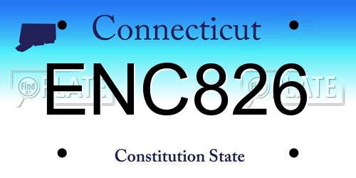 ENC826 Connecticut License Plate