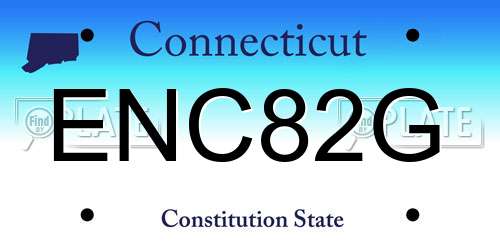 ENC82G Connecticut License Plate