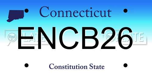 ENCB26 Connecticut License Plate