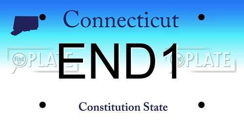 END1 Connecticut License Plate