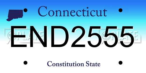 END2555 Connecticut License Plate