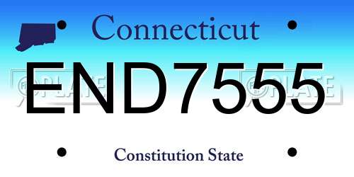 END7555 Connecticut License Plate