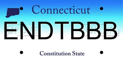 ENDTBBB Connecticut License Plate