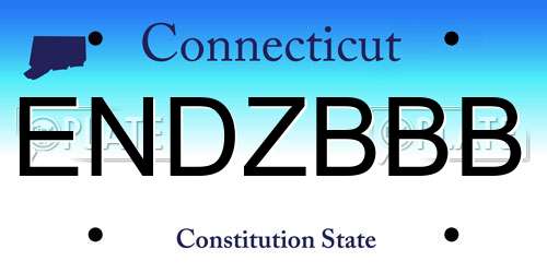 ENDZBBB Connecticut License Plate