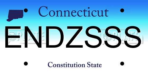 ENDZSSS Connecticut License Plate