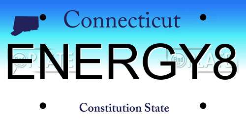 ENERGY8 Connecticut License Plate