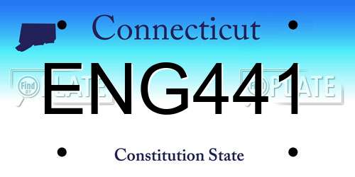 ENG441 Connecticut License Plate