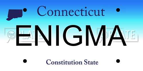 ENIGMA Connecticut License Plate