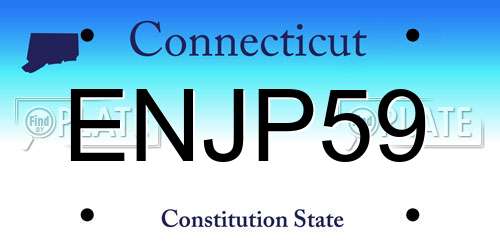 ENJP59 Connecticut License Plate