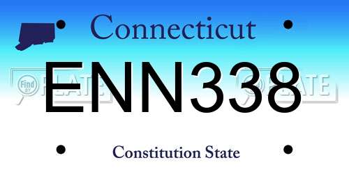 ENN338 Connecticut License Plate