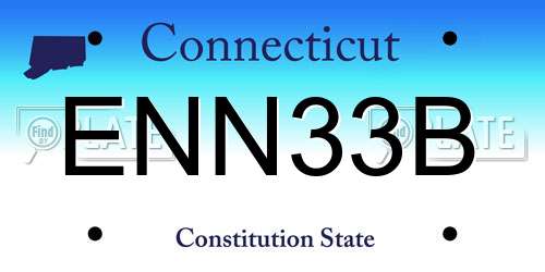 ENN33B Connecticut License Plate