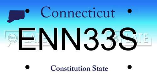 ENN33S Connecticut License Plate