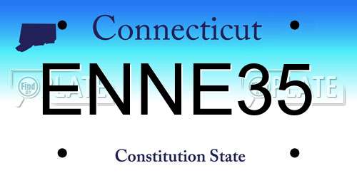 ENNE35 Connecticut License Plate