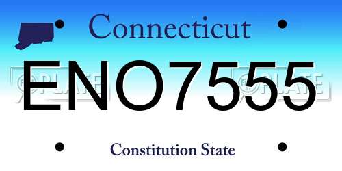 ENO7555 Connecticut License Plate