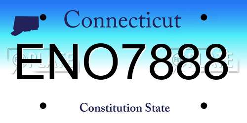 ENO7888 Connecticut License Plate