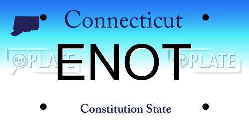 ENOT Connecticut License Plate