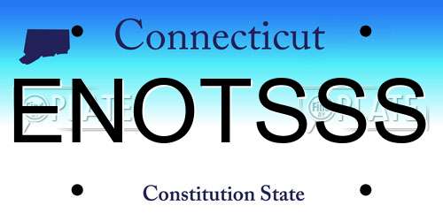 ENOTSSS Connecticut License Plate