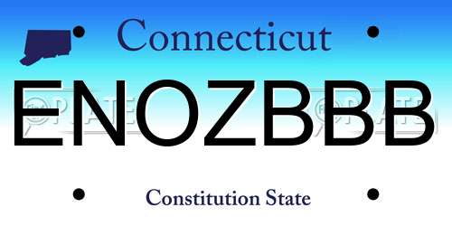 ENOZBBB Connecticut License Plate