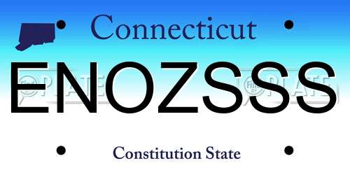 ENOZSSS Connecticut License Plate