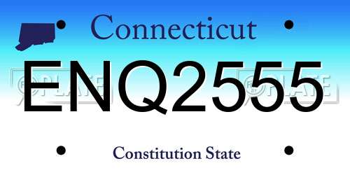 ENQ2555 Connecticut License Plate