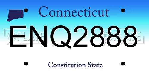 ENQ2888 Connecticut License Plate