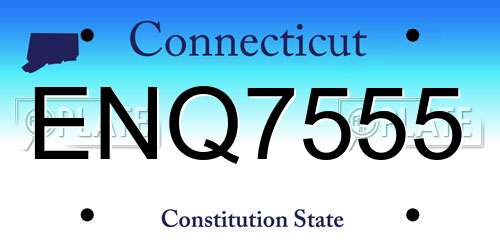 ENQ7555 Connecticut License Plate