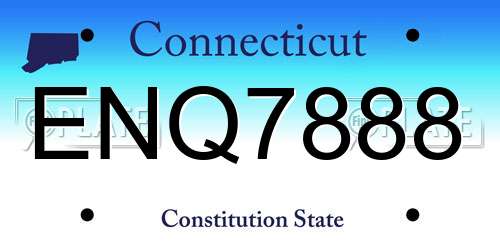 ENQ7888 Connecticut License Plate
