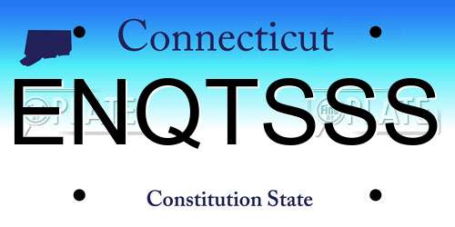 ENQTSSS Connecticut License Plate