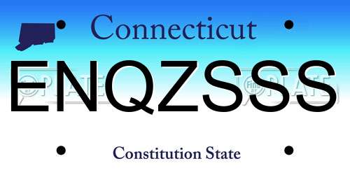 ENQZSSS Connecticut License Plate