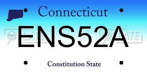 ENS52A Connecticut License Plate