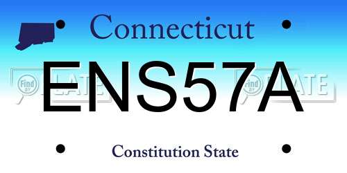 ENS57A Connecticut License Plate