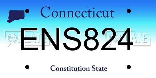 ENS824 Connecticut License Plate