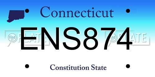 ENS874 Connecticut License Plate
