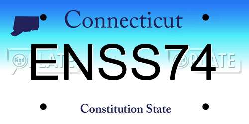 ENSS74 Connecticut License Plate