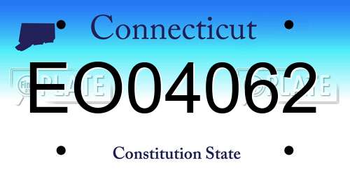 EO04062 Connecticut License Plate