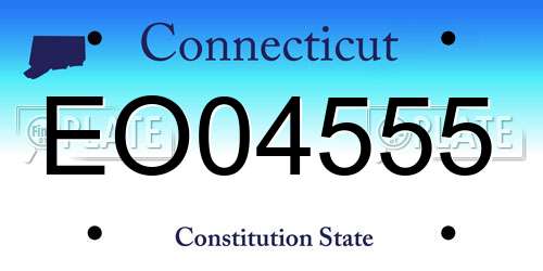EO04555 Connecticut License Plate