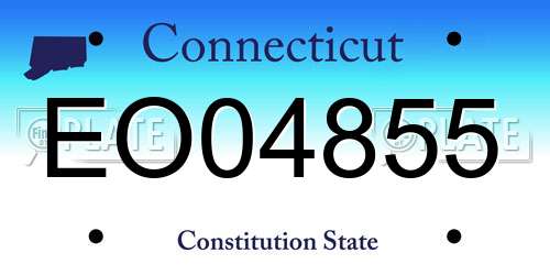 EO04855 Connecticut License Plate