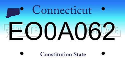 EO0A062 Connecticut License Plate