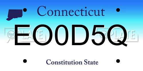 EO0D5Q Connecticut License Plate