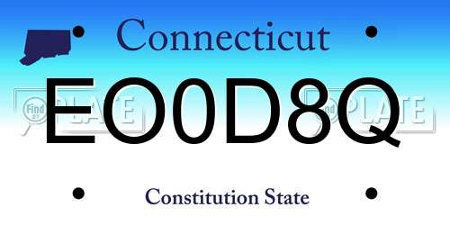 EO0D8Q Connecticut License Plate