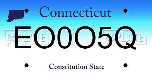 EO0O5Q Connecticut License Plate