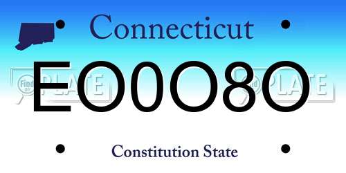 EO0O8O Connecticut License Plate