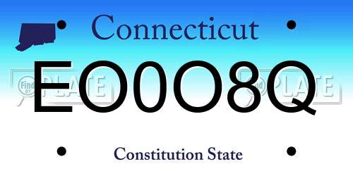 EO0O8Q Connecticut License Plate