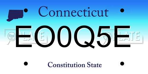 EO0Q5E Connecticut License Plate