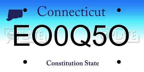 EO0Q5O Connecticut License Plate