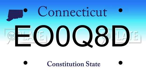 EO0Q8D Connecticut License Plate