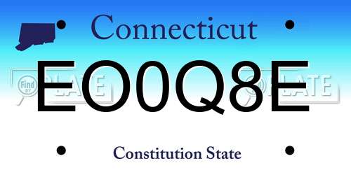 EO0Q8E Connecticut License Plate