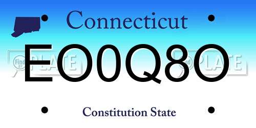 EO0Q8O Connecticut License Plate
