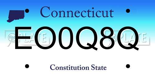 EO0Q8Q Connecticut License Plate